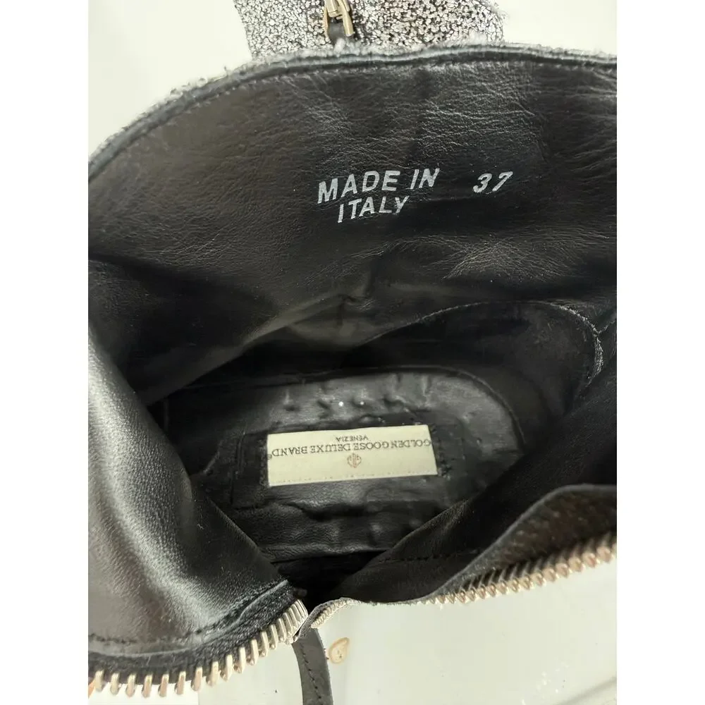 Golden Goose Ankle Western Zip Boots Bootie Zebra Ponyhair Zebra Glitter Size 37 - Picture 10 of 10